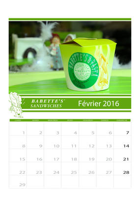 FEVRIER CALENDRIER BABETTE'S 2015