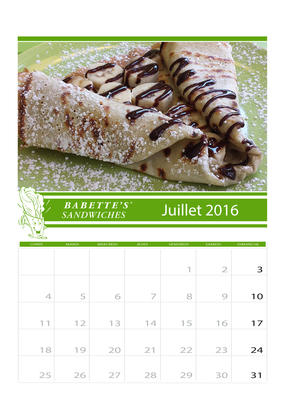 JUILLET CALENDRIER BABETTE'S 2015