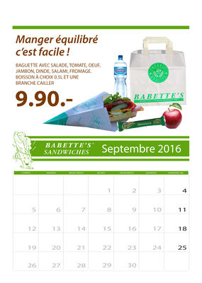 SEPTEMBRE CALENDRIER BABETTE'S 2015