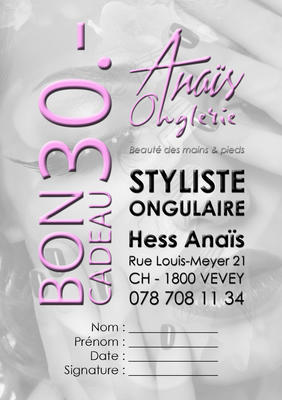 ANAIS ONGLERIE BON CADEAU 30 2016