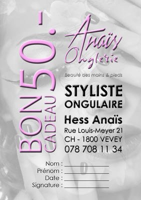 ANAIS ONGLERIE BON CADEAU 50 2016