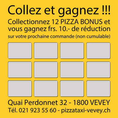 PIZZA TAXI CARTE DE FIDELITE 2015 FACE B